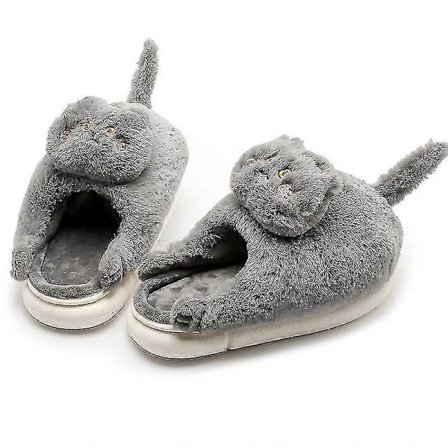 Vinterplysj Tøfler til Hjemmebruk Par Klemmer En Katt-yvan