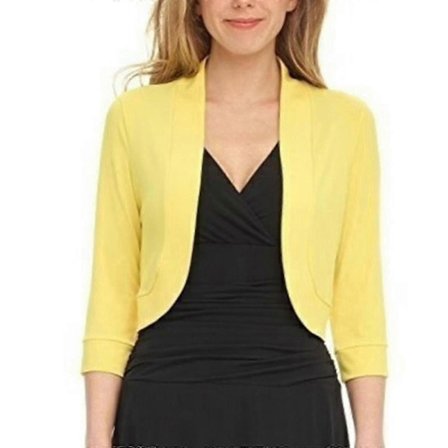 Dame 3/4 Ærme Cropped Cardigan Sommer Klassisk Åben Front Bolero til Mode