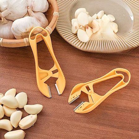 Dobbelt Hoved Hvidløgspiller, Manuelt Køkkenværktøj til Hurtig Fjernelse af Hvidløgsskræl, Holdbart Ergonomisk Plastikdesign