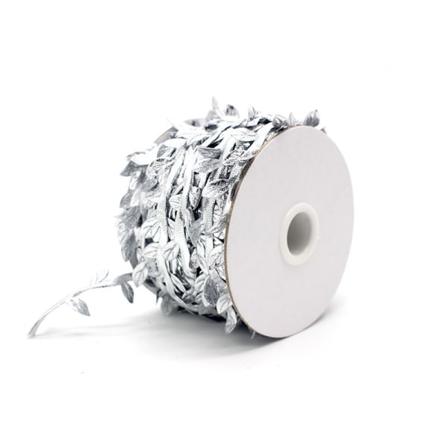 Sølvblad Blad Bånd Trim Tau - 98 Fot - for Garland DIY