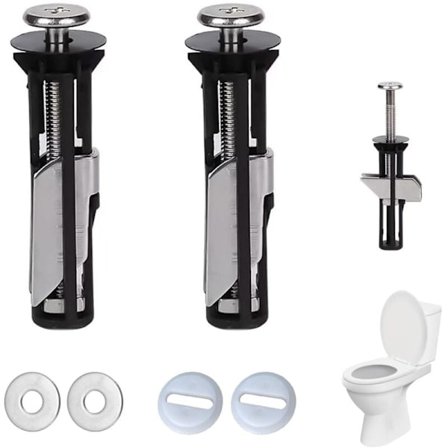 Universella toalettsitsbultar och skruvar, toalettsitsfästen, kraftigt toalettsitsfästbultkit, snabbkopplingsfästen för övre gångjärn