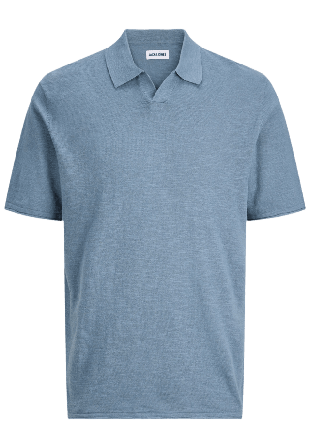 Jack & Jones Polo Shirt JJKANE KNIT SPLIT NECK T-shirts toppar Herr Blå 164