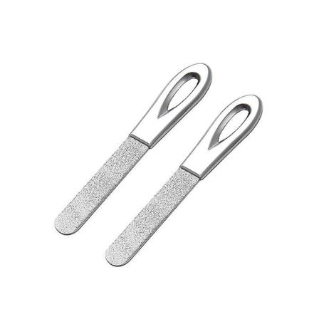 Profesjonelle Metall Neglefiler To-Siders Neglepleie Tilbehør Tånegle Manikyrfiler For Salong Og Hjem (2stk, sølv)