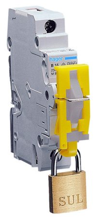 Hager MZN175 Låsebøyle med hengelås, Elfordeling & strømforsyning