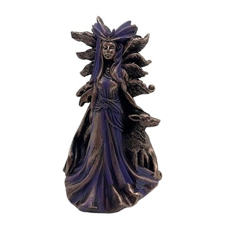 Hecate, den græske gudinde for magi, med sine hunde, statuefigur