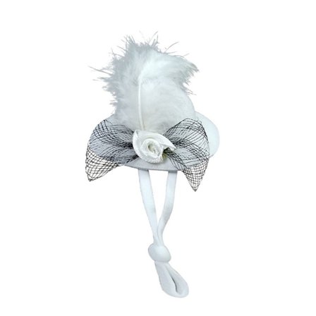 Kycklinghattar Fjäder Top Hat VIT