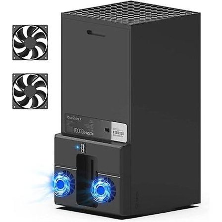 USB-tuuletin Xbox Series X -konsolille, jäähdytyssysteemi Xbox Series X:lle 2 tuulettimella ja 2.0 USB-portilla - vain Xbox Series X:lle
