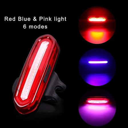 AUBTEC Cykel Baklampa Vattentät Cykling Bakljus Led Usb Laddningsbar Mountainbike