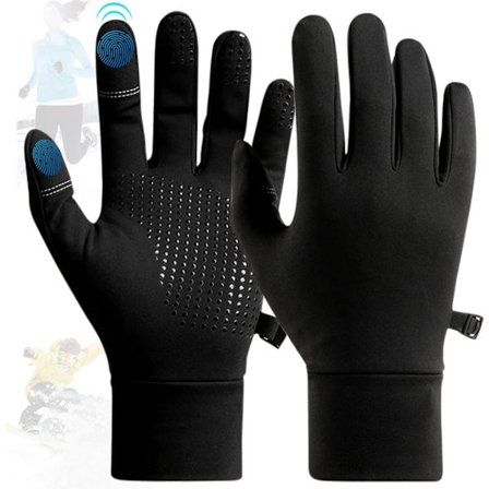 Vinterhandsker til mænd og kvinder L Sort - Touchscreen-kompatible til cykling og skiløb - Varme vindtætte udendørs sportshandsker