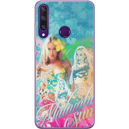 Yhteensopiva Puhelinkuori Huawei Y6p Seikkailumaailma Steve, Creeper ja eläimillä värikkäässä palikkagrafiikassa