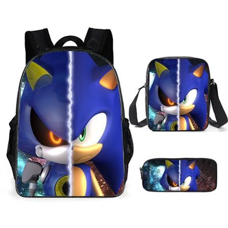 Uusi Sonic lasten koululaukku animoitu 3d-tulostettu reppu Sonic lasten reppu kolmessa sarjassa Y #7