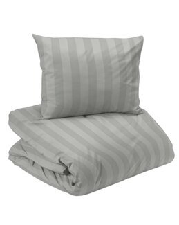 Påslakanset Hotellsatin med vävda ränder 2-delar Ljusgrå - Redlunds