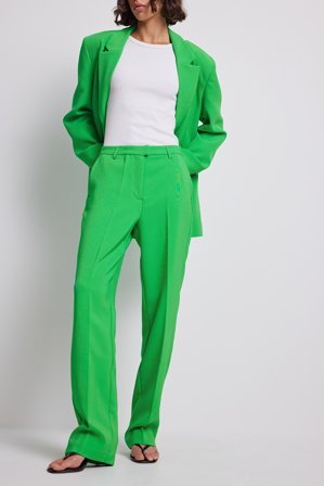 NA-KD Trend Recycled Straight Leg Suit Pants - Bukser med lige ben - Grøn - EU 32