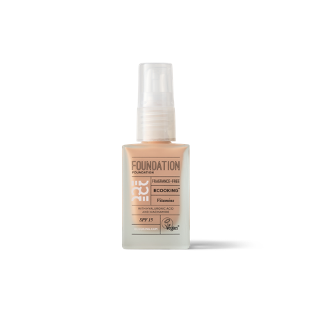 Ecooking Foundation 06 - Almond, SPF 15, Hyaluronsyre, Niacinamid, Beskytter mod UVA og UVB-stråler