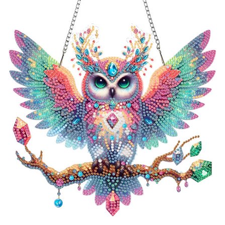 Ugle Diamantmaleri Sæt til Voksne, Specialformet DIY Rhinestone Kunst med Premium Akryl Diamanter til Væg Vinduesindretning og Afslapning