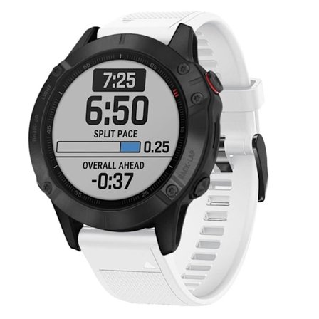 Garmin Fenix 5 silikoninen kellonauha - Valkoinen
