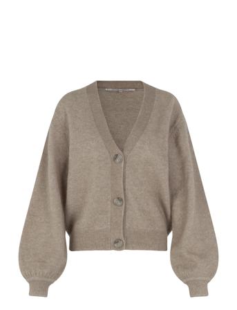 Brook Knit Drop Shoulder Cardigan Strikkegenser Cardigan Grå Second Female