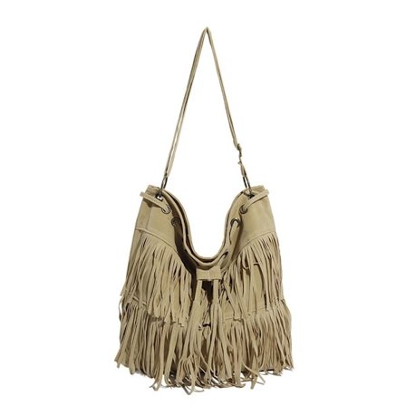 Simpel og personlig retro taske med snøre og kvast, enkelt skulder-crossbody taske