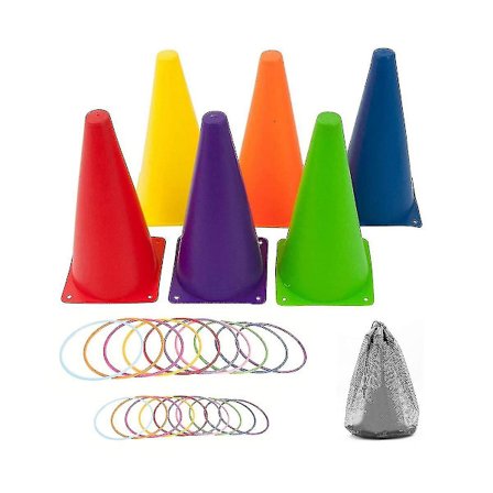 26 stk. Plastkegler Ringkastningssæt Udendørs karnevalsspil Voksne Fødselsdagsfest Kast tilbage