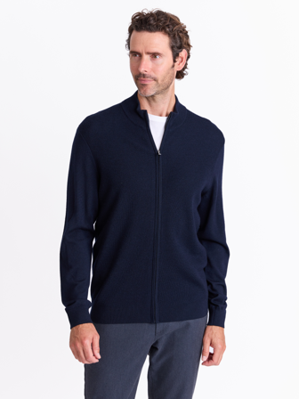 MATCH - Manzini ullcardigan - Mario Conti - Str. XL - Herre - Gensere & Cardigans - Blå - 100% ull - merino