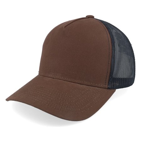 Equip - Brun trucker Caps - Blank Canvas Brown/Black A-frame Trucker @ Hatstore