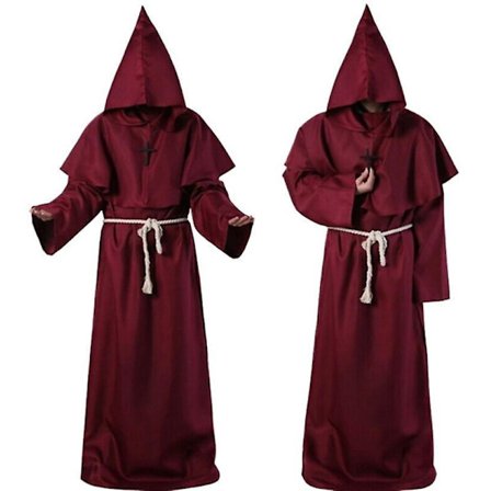 Halloween Cosplay Kostyme Gammel Kostyme edieval onk Robe onk Kostyme Trollmann Kostyme Prest Cos Kostyme FPD