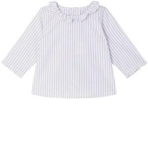 Bonpoint Ganiti Striped Blouse White 12 Months - Tops - 12 months - White