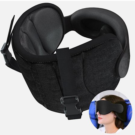 Rejsepude til fly, sovepude til rejser til nakken med øjenmaske, langdistanceflypude, bilrejsepude, nakkestøtte til bilture