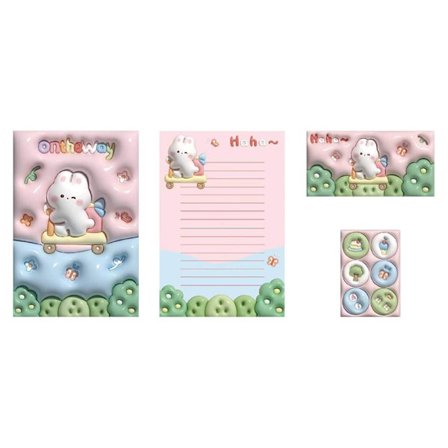 Konvolutt Brevhode Sett Skrivesaker Papir ROSA