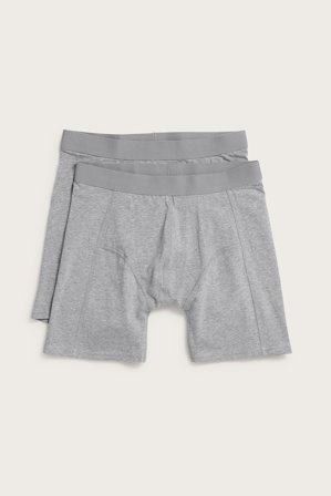 Kappahl | Boxer extra long 2-pk Gråmelert L | Gråmelert