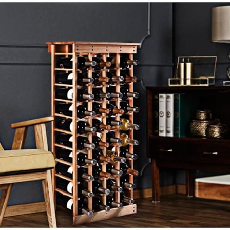 COSTWAY Flaskhållare Vinhylla Förvaring för 44 flaskor i robust modulärt furu 46,5 x 27,5 x 113 CM