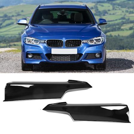 Par Front Bumper Lip Splitter Hjørnebeskyttelse til 3 Serie F30 F31 F3 320i 328i 330i 335i 340i 316d 318d 320d 330d M Sport Piano Sort