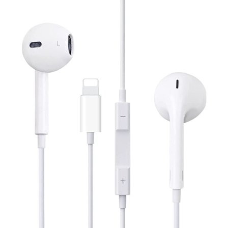 In-Ear Hörlurar kompatibla med iPhone, HiFi Stereo Trådbundna Brusreducerande Hörlurar med Inbyggd Mikrofon och Volymkontroll