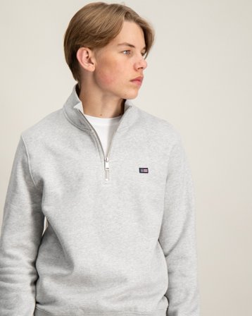 Lexington Terry Organic Cotton Half Zip Sweater Grå Genser Gutt - Kids Brand Store