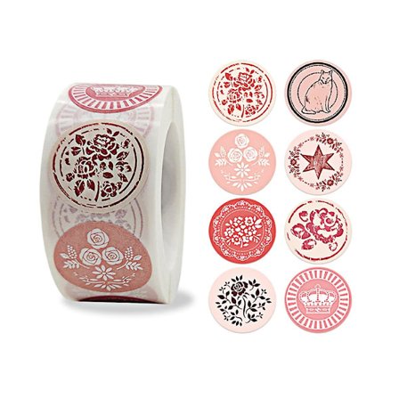 2 Pakk Blomsterklistremerker Rull Limklistremerker For Konvolutter Tetninger, Gavekort, Festgaver Dekorativ