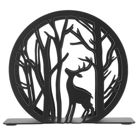 Hul Elg Tre Serviett Holder Metall Tissue Holder Tissue Oppbevaringsstativ Serviett Metallholder[YJD] Svart