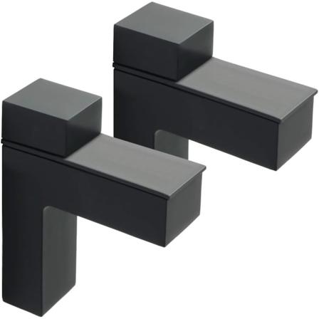 2 kpl lasihyllyn pidikettä, säädettävä ja mukautuva paksuus, kylpyhuoneen hyllyn pidike, seinäkiinnitysruuvit, mattamusta viimeistely