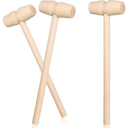 3 stk. Træ Krabbehammer Seafood Hammer Værktøj, Læderhåndværk Smykkefremstilling Tilbehør