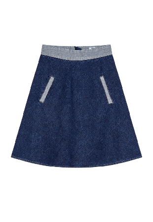 Mads Nørgaard Luke Denim Stelly Skirt Block Kjolar Dam Blå 38