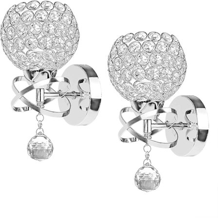 2 Pak Moderne Krystal Loftlampe Vægspejl Soveværelse Gang Stue Vægspejl Holder