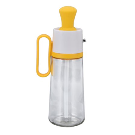 Blank olie dispenser - 550ml Anti-lækage eddike dispenser til udendørs grill [Gylden gul]