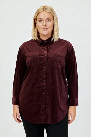 CISO - Langærmet Skjorte - Bordeaux - Fløjl