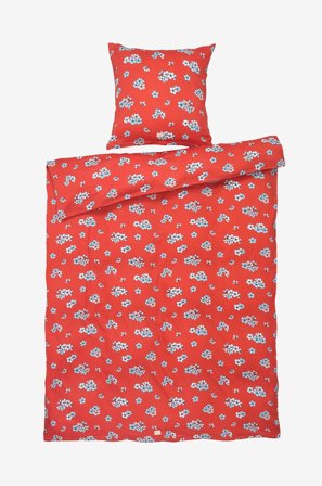 Juna - Pussilakanasetti Grand Pleasantly 140x200 cm DK - Punainen - Pussilakanasetit - 140X200 - - Homeroom