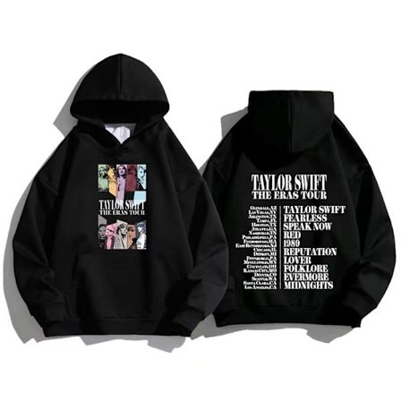 Miesten ja naisten Taylor The Eras Tour syksy/talvi Taylor Swift -farkkuhuppari Fan-huppari musta