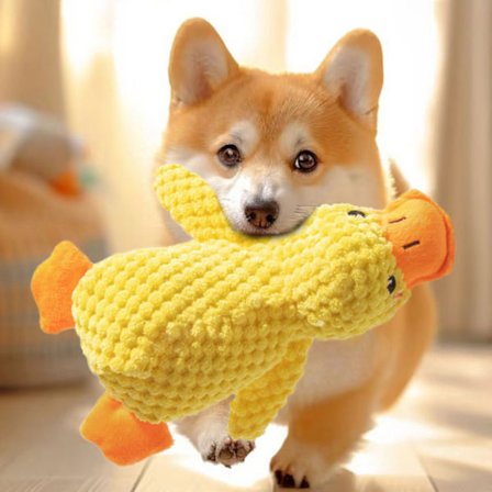 Plysjhundelegetøj til små hunde, ande pibelegetøj, blødt hvalpelegetøj til små og mellemstore hunde - 25 cm