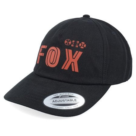 Fox - Black unconstructed Czapka Z Daszkiem - Glyph Hat Black Dad Cap @ Hatstore