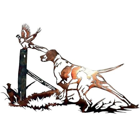 Metallveggkunstdekor Hul Hund Fugleskulptur Henging for Stue Soverom