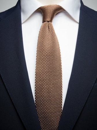 John Henric Men's Braune Strickkrawatte Size 6