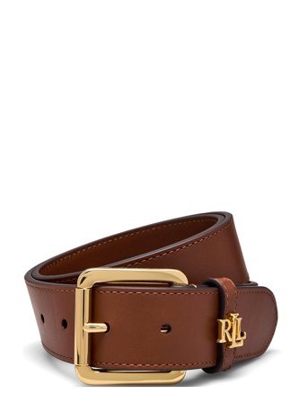 Lauren Ralph Lauren Logo-Keeper Leather Belt - Brown - M
