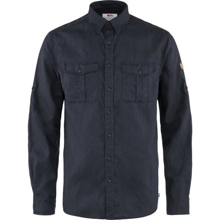 Fjällräven Övik Travel Skjorte LS M - male - Dark Navy - Skjortes